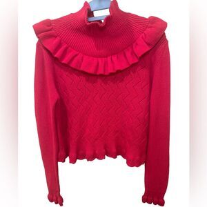French Connection Kamillia Mozart Lace Pointelle Pullover Sweater